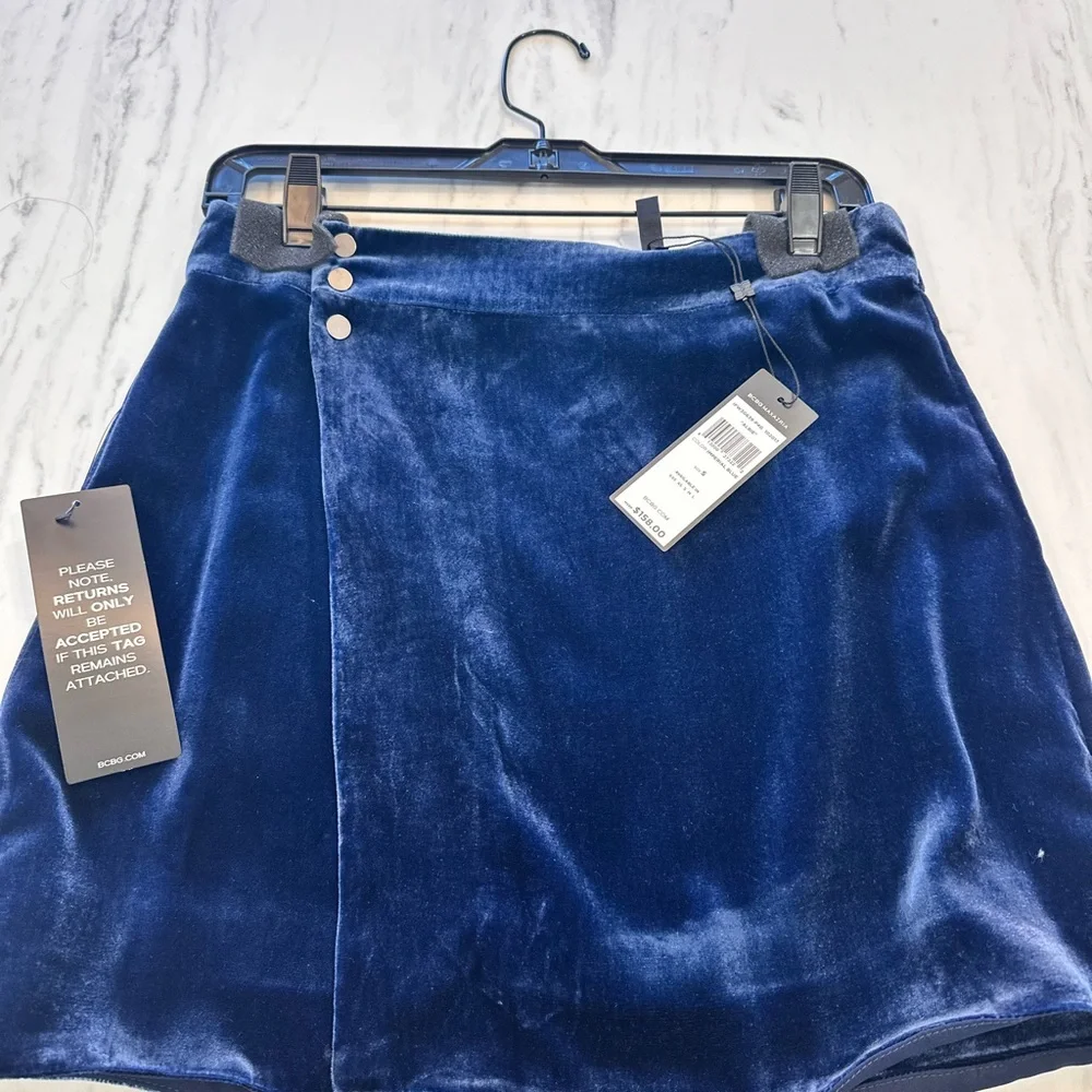BCBG Blue Velvet Skirt - NWT - Never Worn - Size Small - Picture 1 of 1
